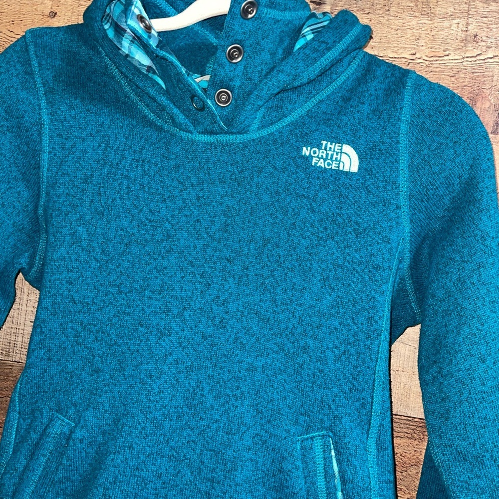 The North Face rare plaid accent hoodie - Picture 2 of 7